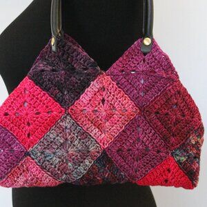 Handcrafted Boho Medium Granny Square Shoulder Bag